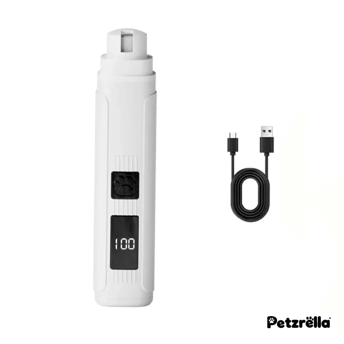Petzrella Quiet Pet Nail Grinder – Rechargeable with LED Light