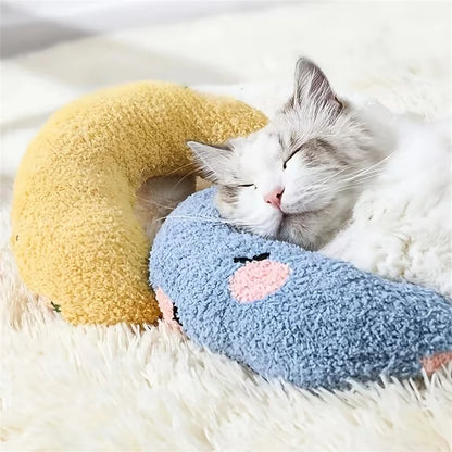 Petzrella U-Shape Pet Calming Pillow – Soft Neck Support for Cats & Dogs