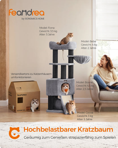 Petzrella XL Cat Tree Tower – 141cm Stable Multi-Level Scratching Post