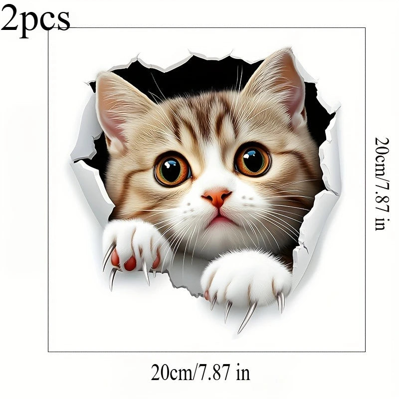3D Cute Cat Toilet Sticker Bathroom Decor