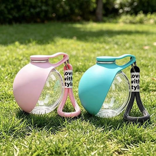 Petzrella Dog Water Bottle – Foldable Silicone Bowl, 285ml Leak-Proof Travel Cup