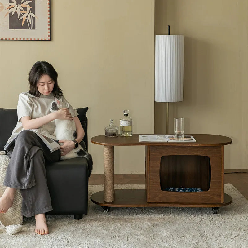 Beautiful Table Above, Cozy Cat Den Below