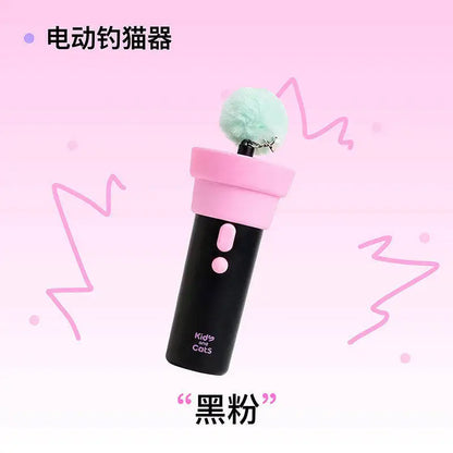 Petzrella Electric Cat Wand Toy with Pom-Pom Launcher