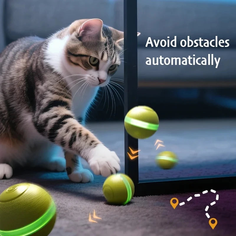 Intelligent Rechargeable Cat Toy Ball with Dual Play Modes