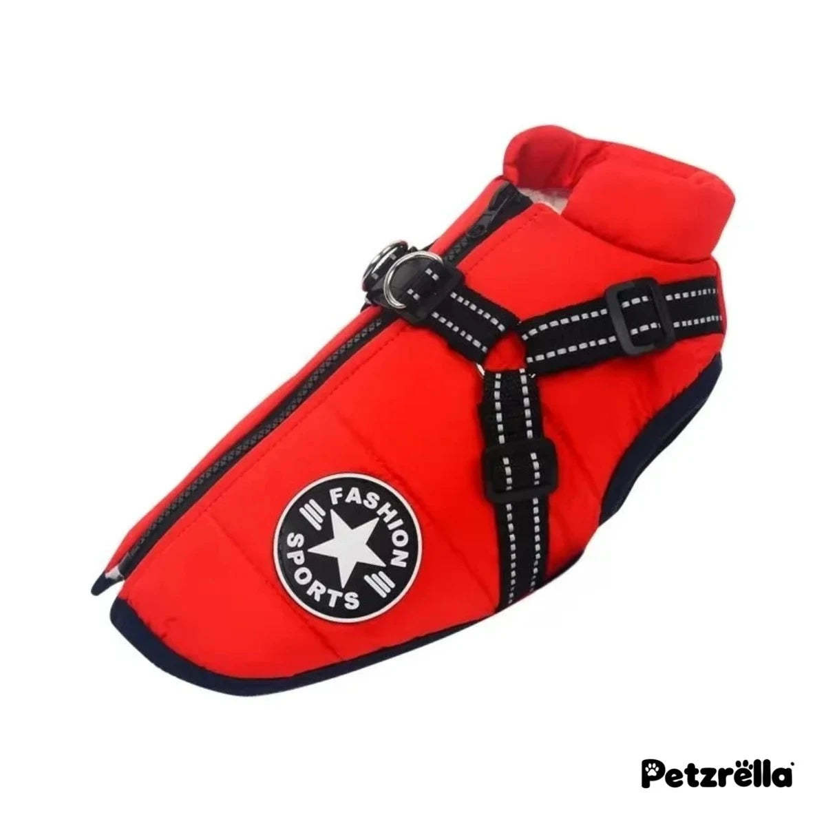 Petzrella Winter Dog Jacket with Built-In Harness – Waterproof