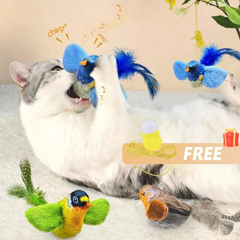 Chirping Bird Cat Toy for Interactive Play