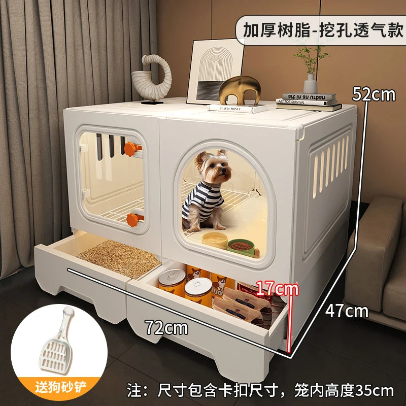 Pet Villa Cage with Toilet & Storage