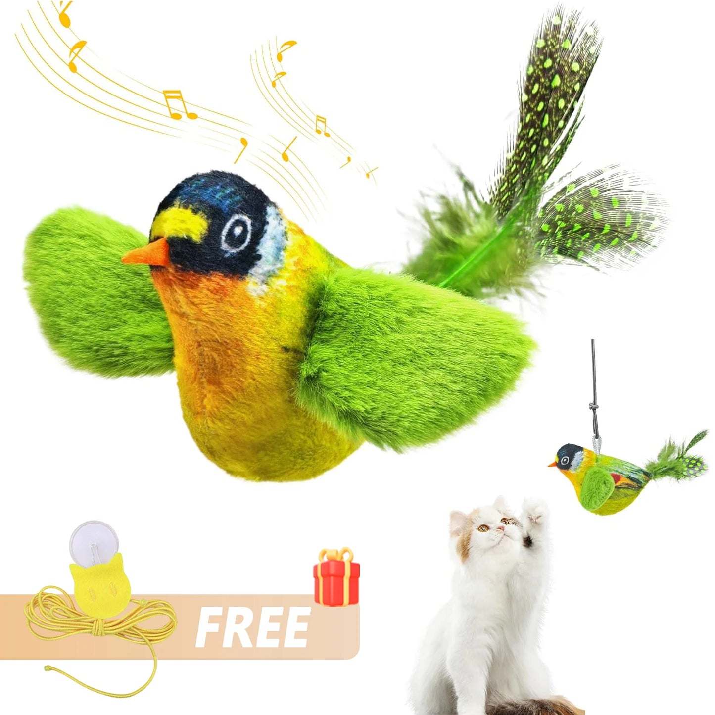 Chirping Bird Cat Toy for Interactive Play