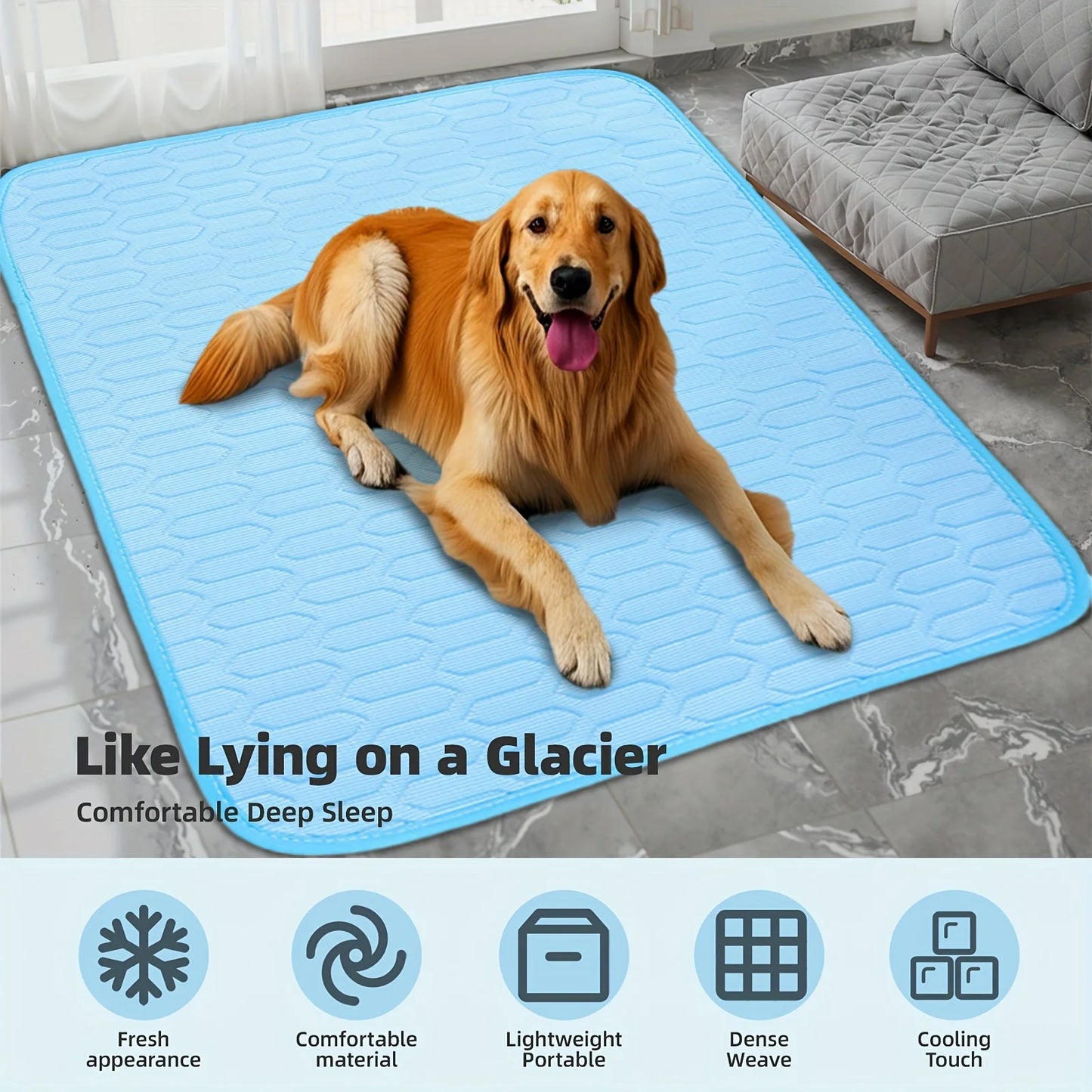 Petzrella Ice-Cool Summer Pet Cooling Mat for Cats & Dogs