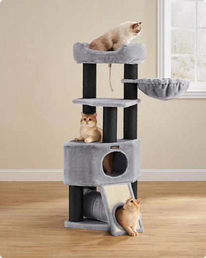 Petzrella XL Cat Tree Tower – 141cm Stable Multi-Level Scratching Post