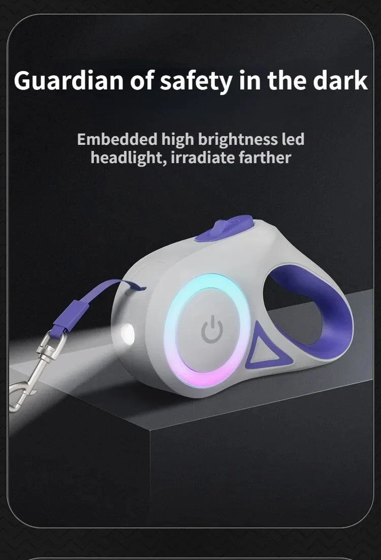 LED Retractable Dog Leash