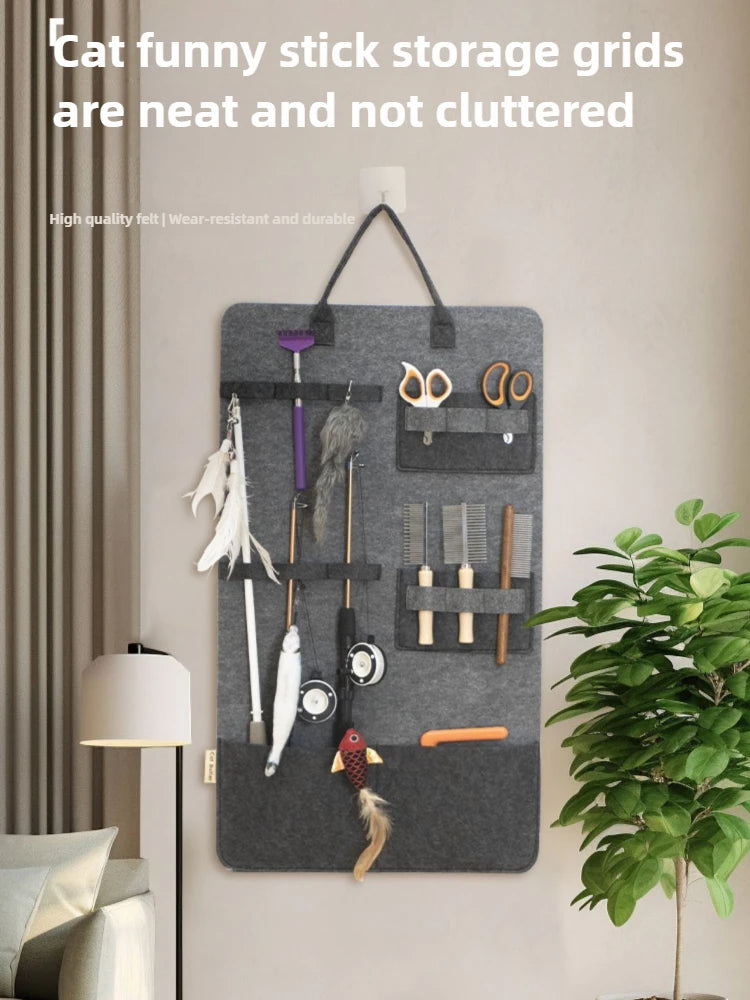 Wall-Mounted Cat Toy Storage Organizer