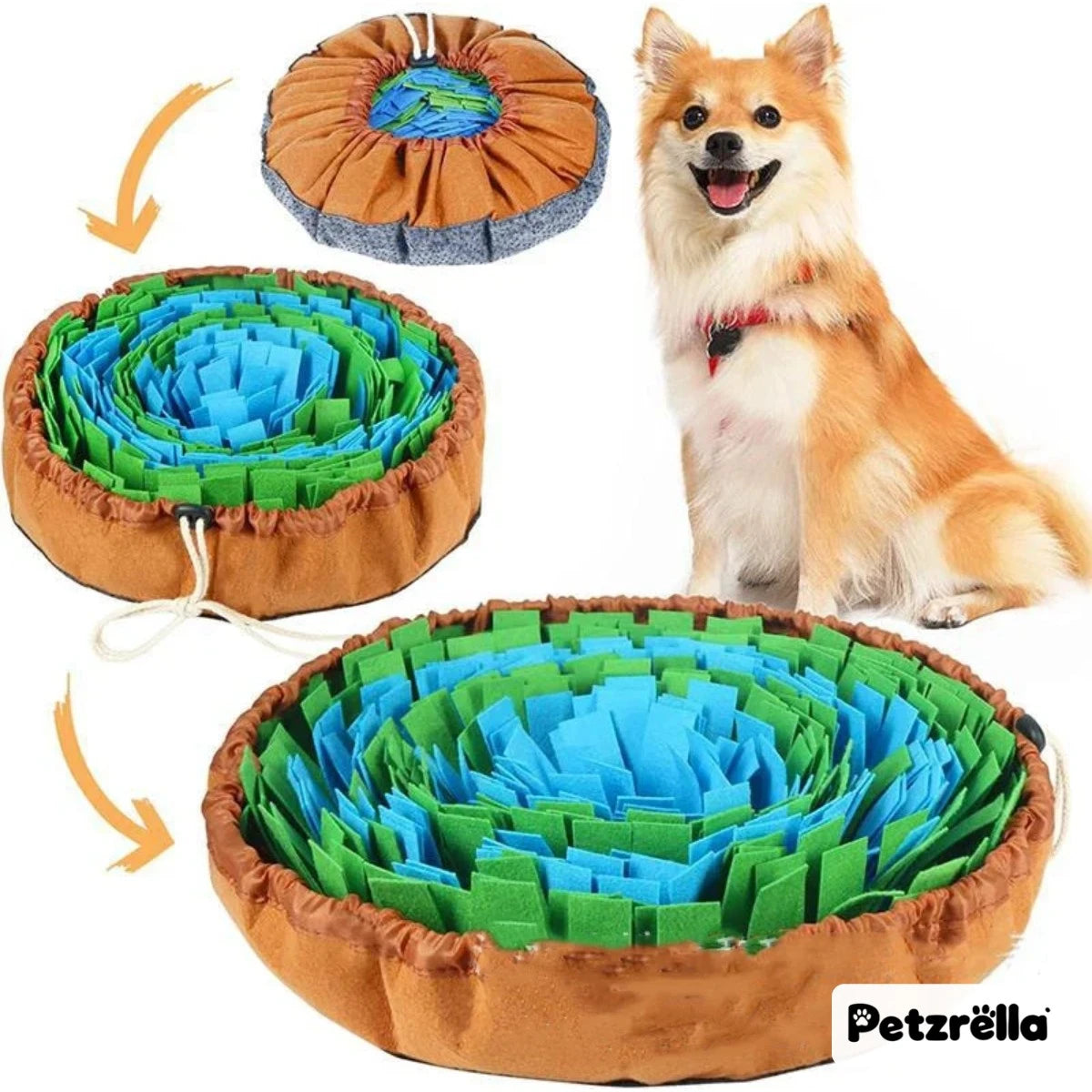 Petzrella Dog Snuffle Mat – Foraging Bowl for Slow Feeding