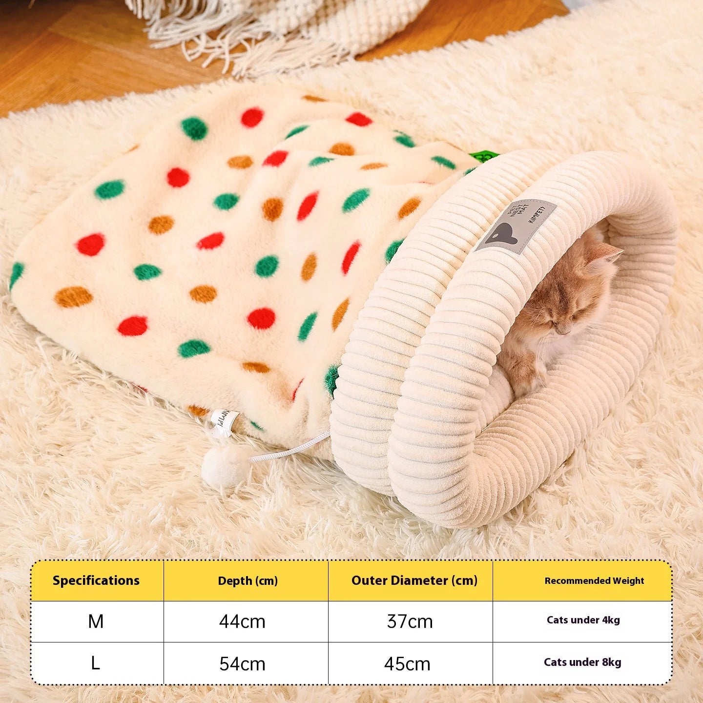 Plush Secure Cat Sleeping Bag
