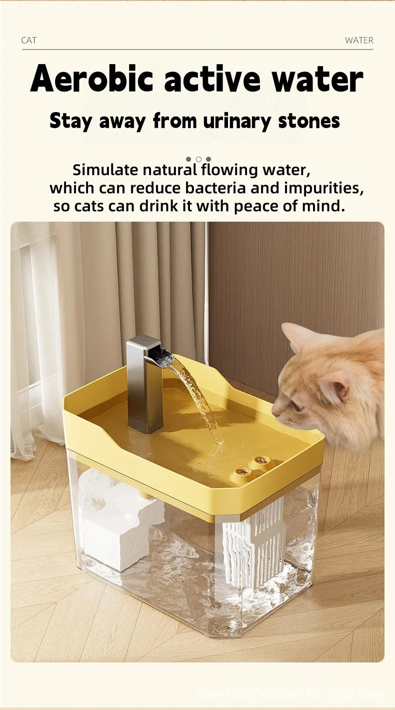 Quiet Automatic Water Fountain for Cats