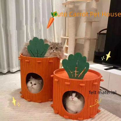 Petzrella Karottenförmige Filz-Höhlenbett für Katzen