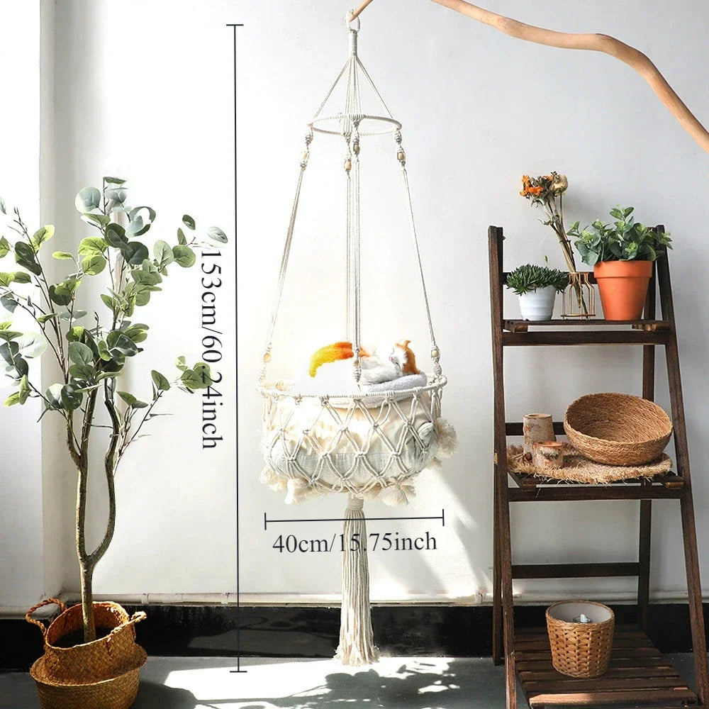 Hanging Cotton Cat Hammock Bed