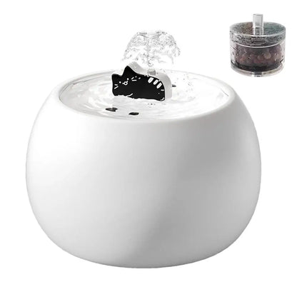 Petzrella 1L Ceramic Cat Water Fountain – 3D Design, Sensor & Filter