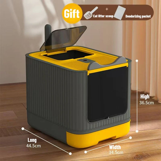 Petzrella XL Enclosed Cat Litter Box – Splash-Proof with Deodorizing & Sterilization