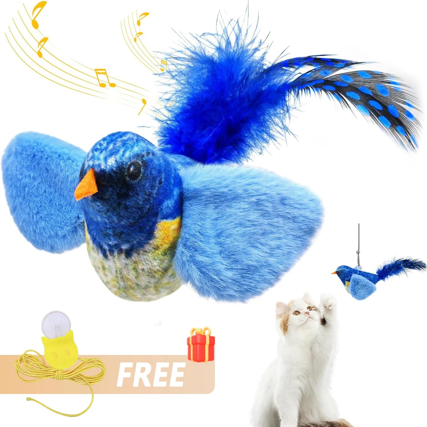 Chirping Bird Cat Toy for Interactive Play