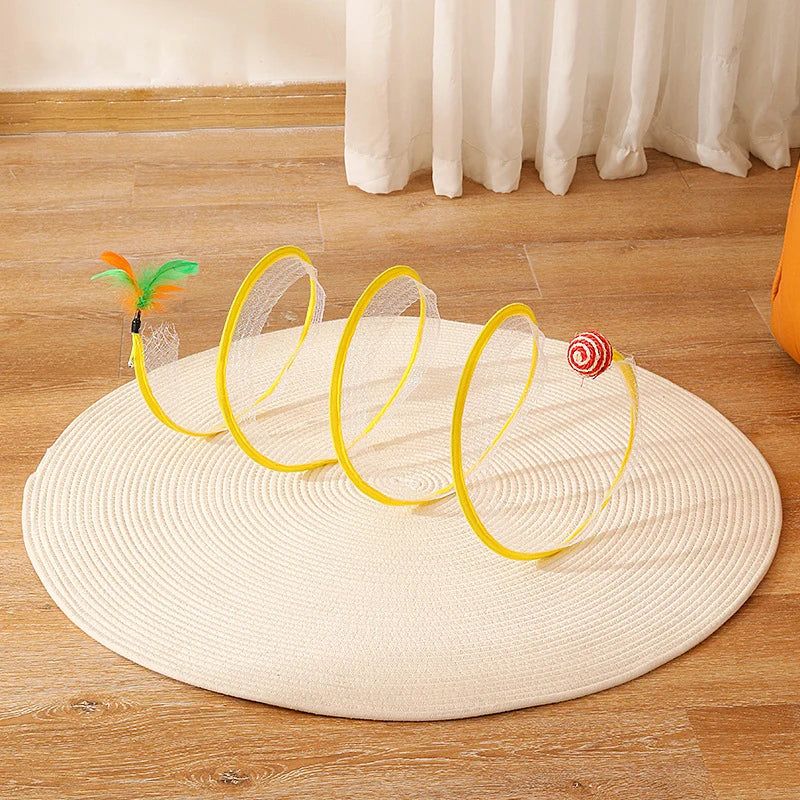 Foldable Cat Tunnel with Hanging Toys