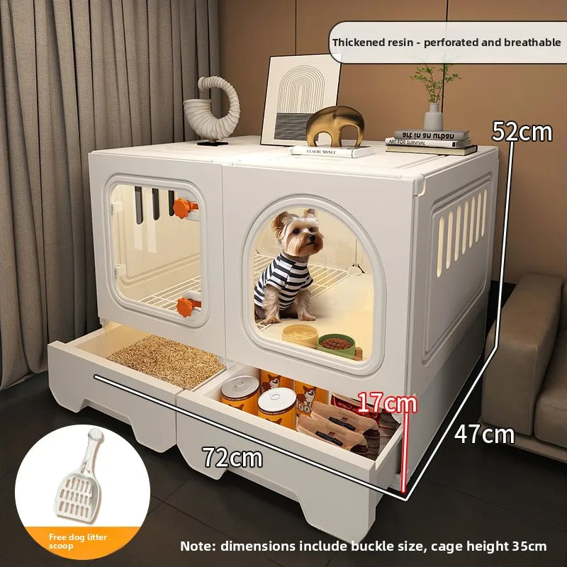 Pet Villa Cage with Toilet & Storage