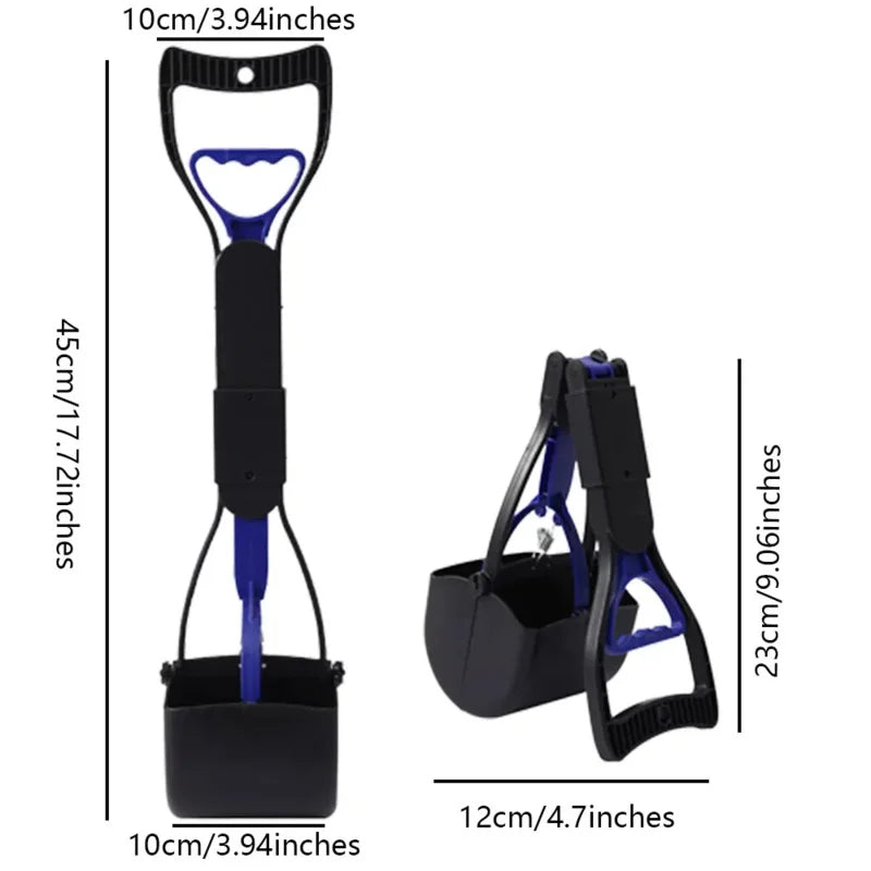 Foldable Long-Handle Dog Poop Scooper – Clean & Easy Outdoor Pickup