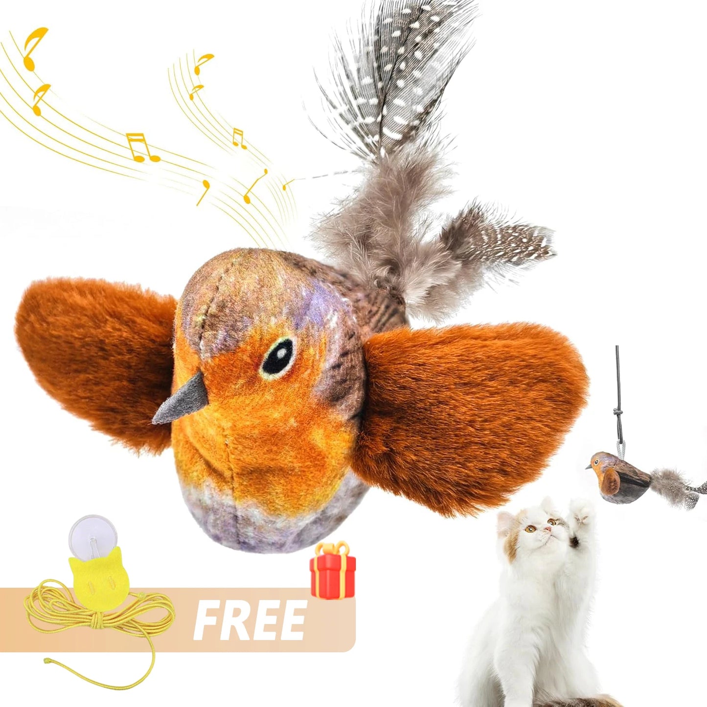 Chirping Bird Cat Toy for Interactive Play