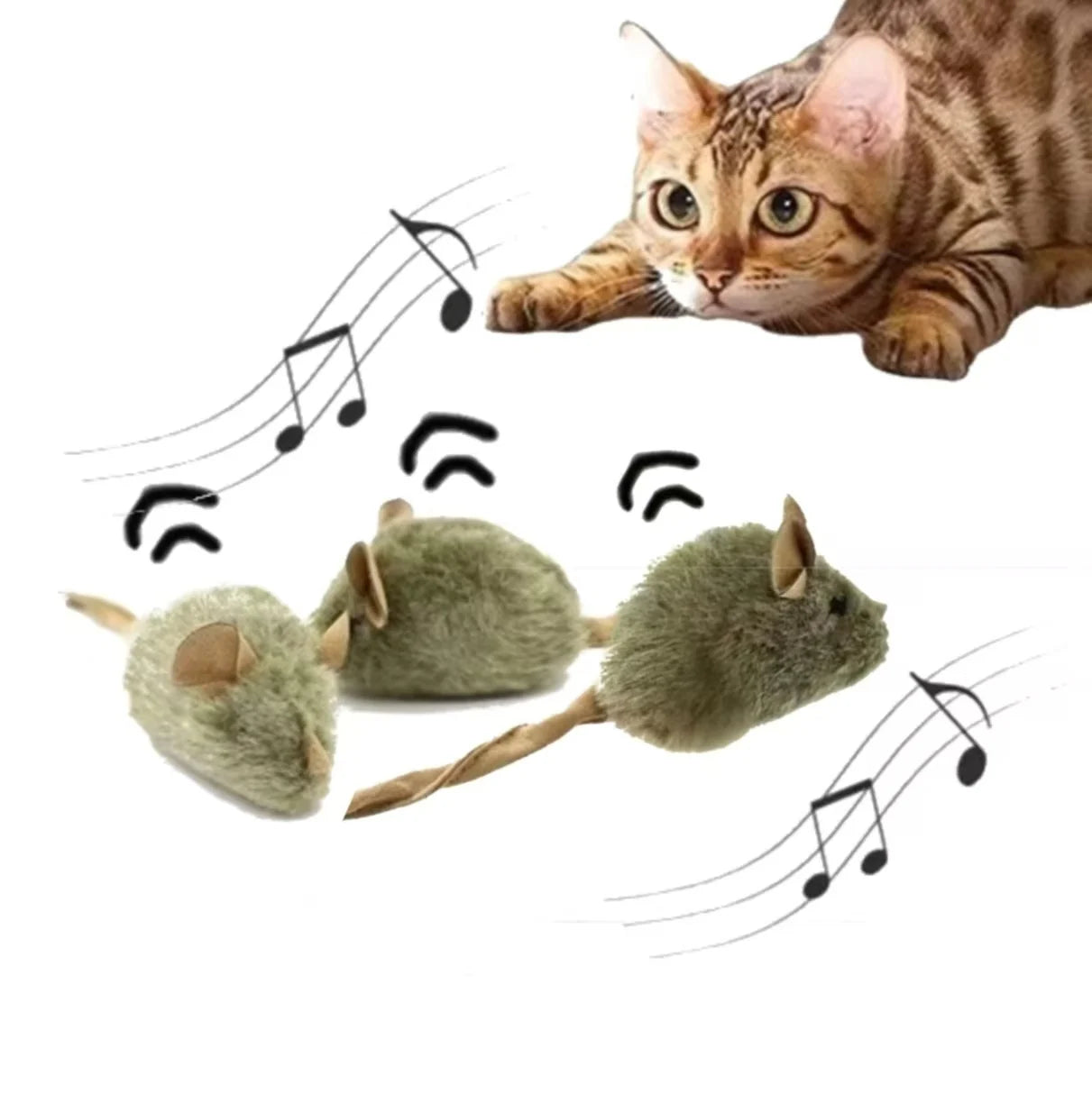 Interactive Plush Mouse Toy for Cats