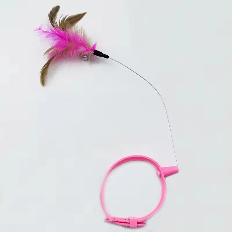 Feather Teasing Collar Cat Toy for Interactive Play