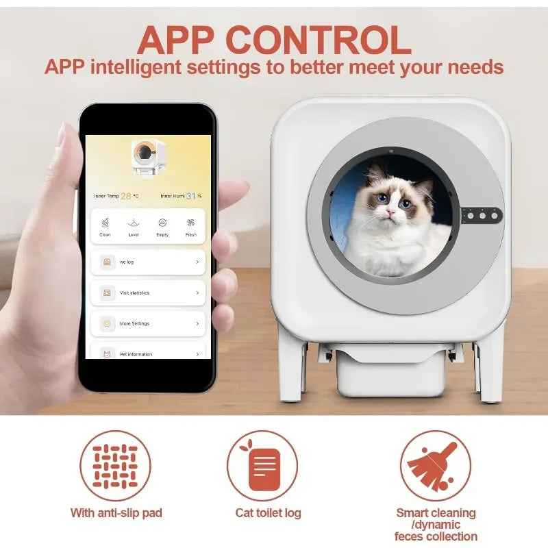 Petzrella Automatic Self-Cleaning Cat Litter Box with App Control