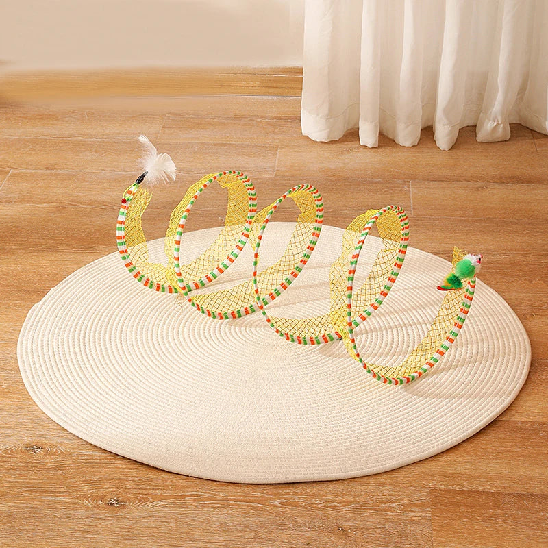 Foldable Cat Tunnel with Hanging Toys