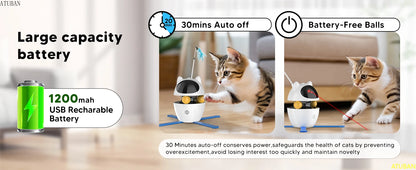 3-in-1 Automatic Interactive Cat Toy with Laser