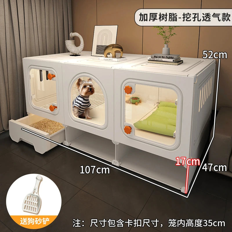 Pet Villa Cage with Toilet & Storage