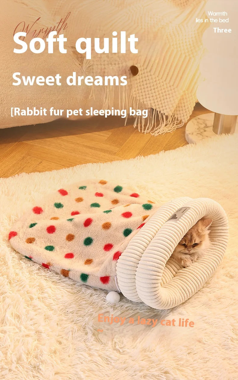 Plush Secure Cat Sleeping Bag