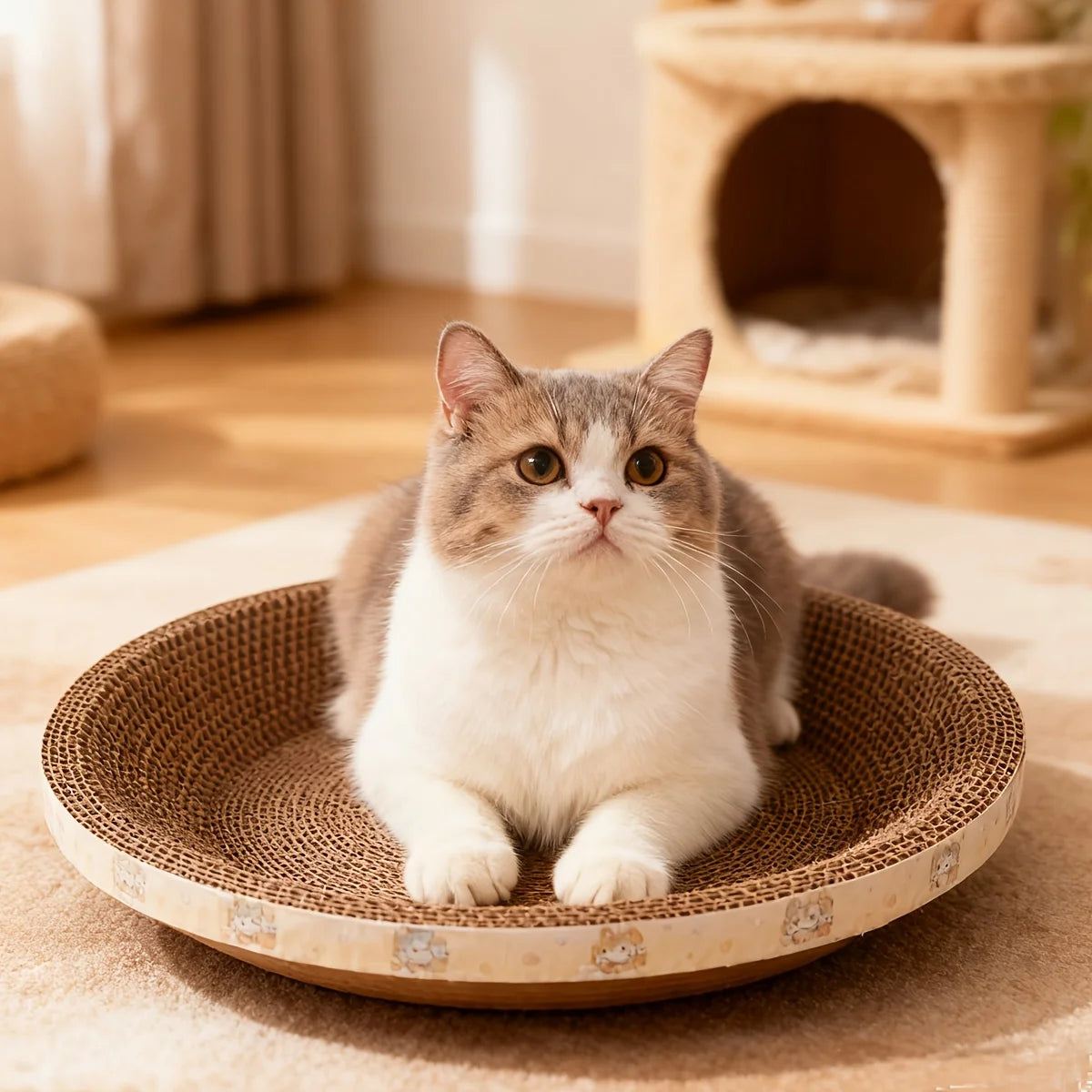Oval Cardboard Cat Scratcher Pad