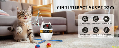 3-in-1 Automatic Interactive Cat Toy with Laser