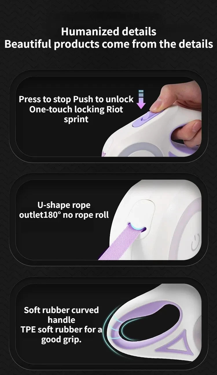 LED Retractable Dog Leash