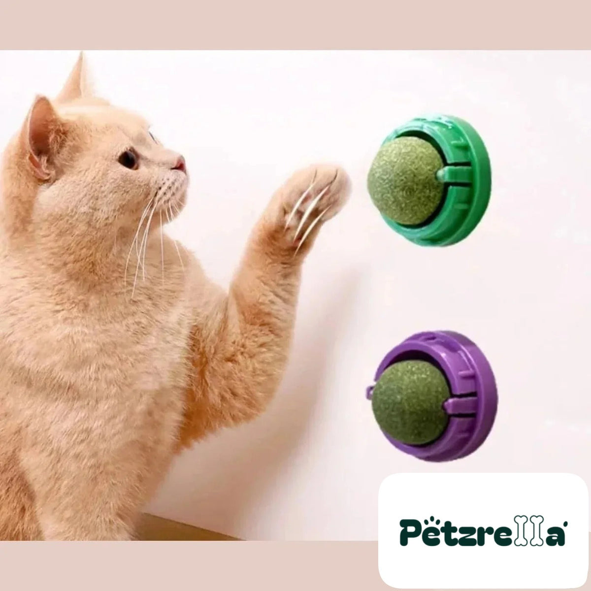 Petzrella Rotatable Catnip Wall Balls – view 2