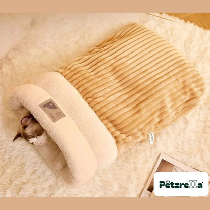 Petzrella Plush Cat Cave Bed - White