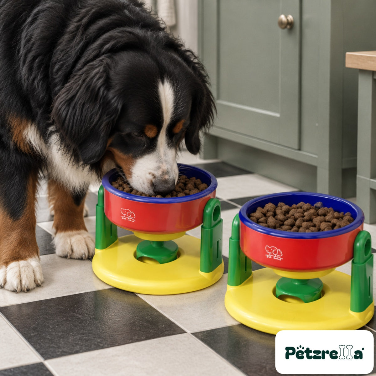Petzrella Adjustable Double Feeding Bowl