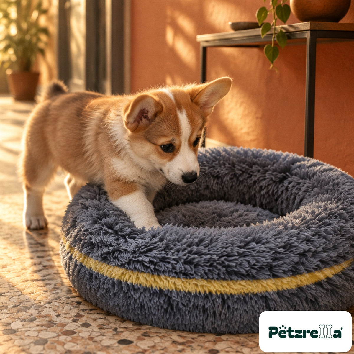 Petzrella Round Plush Pet Bed