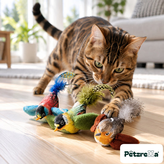 Petzrella Motion-Activated Chirping Plush Bird Toy