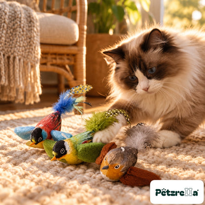 Petzrella Motion-Activated Chirping Plush Bird Toy