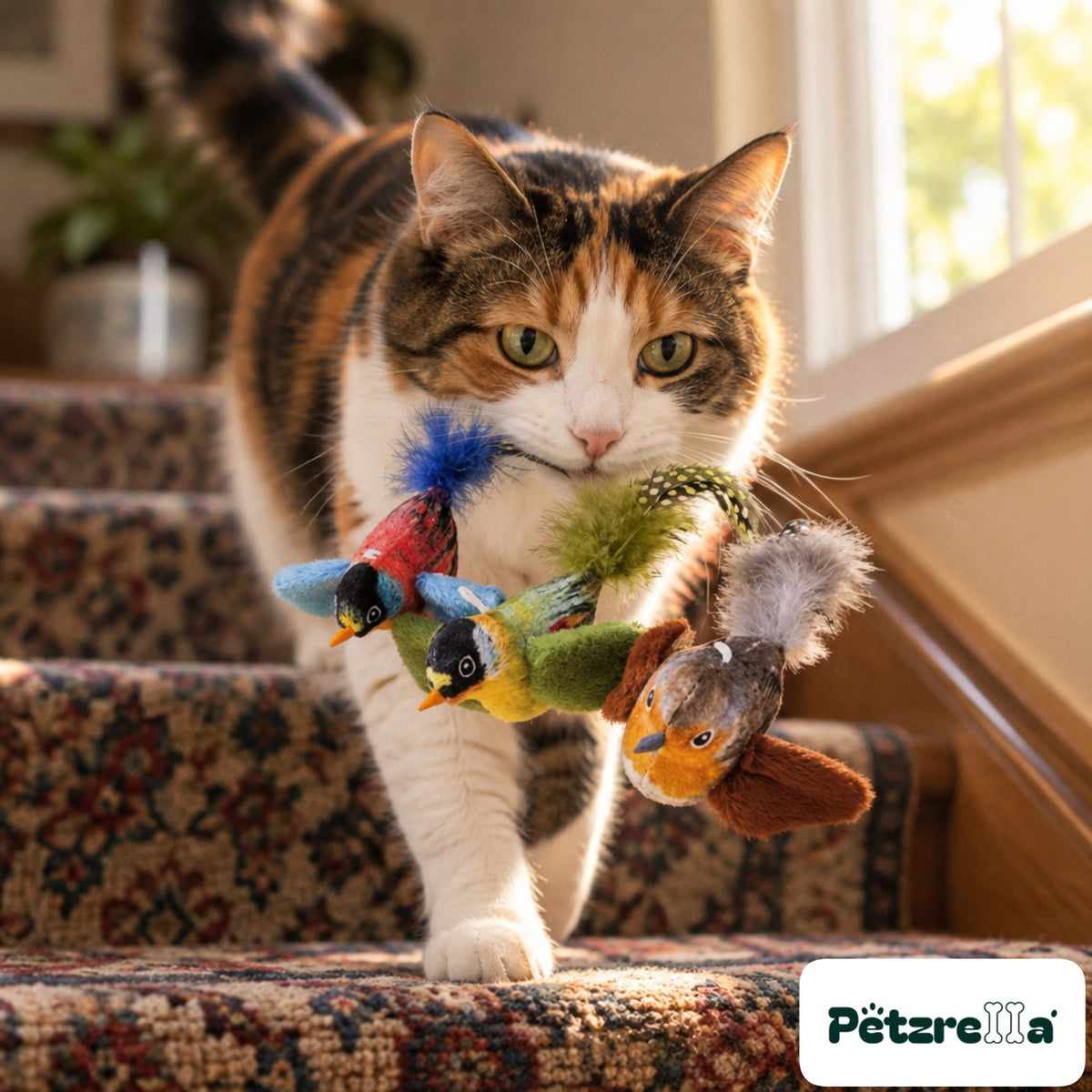 Petzrella Motion-Activated Chirping Plush Bird Toy