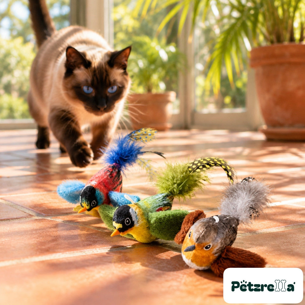 Petzrella Motion-Activated Chirping Plush Bird Toy