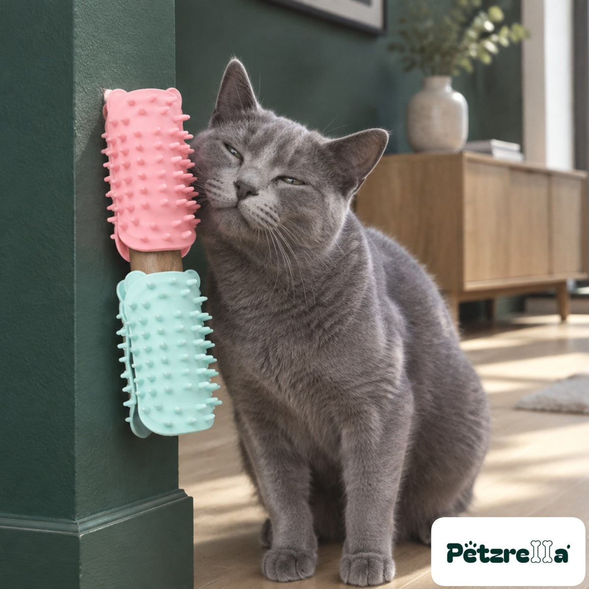 Petzrella Self-Grooming Cat Hair Removal Massage Brush