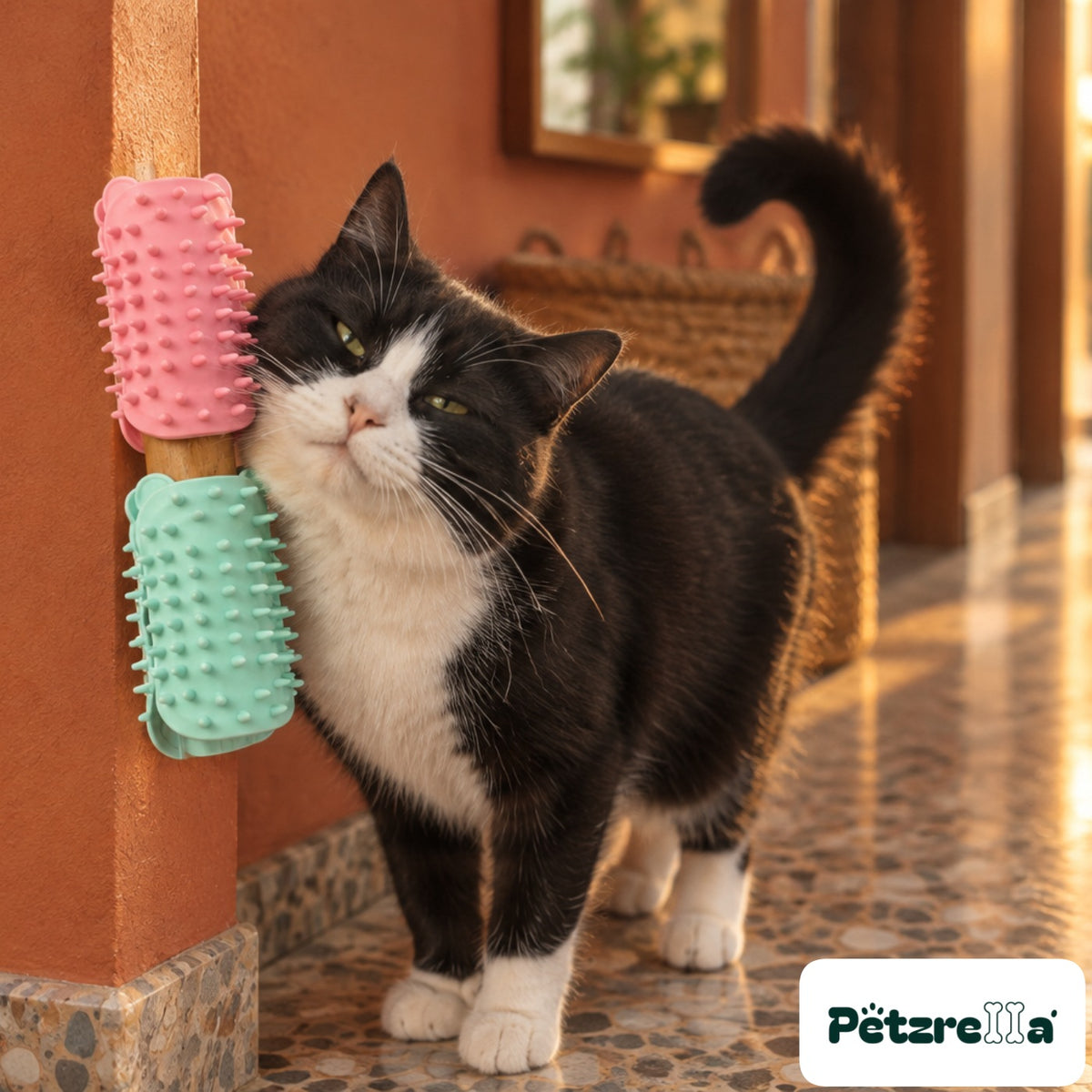 Petzrella Self-Grooming Cat Hair Removal Massage Brush