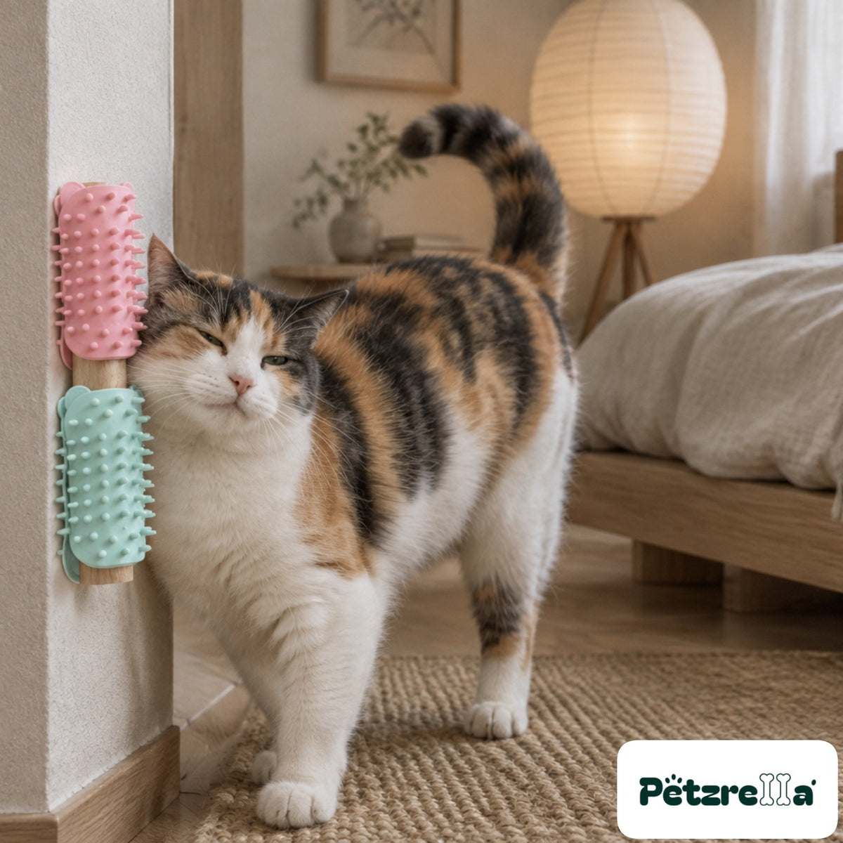 Petzrella Self-Grooming Cat Hair Removal Massage Brush