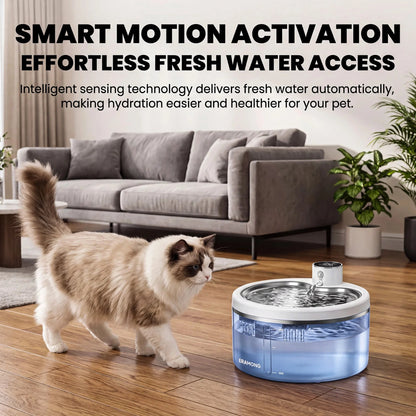 Petzrella 2.5L Smart Cat Water Fountain – Motion Sensor & Filter - Petzrella Kft.